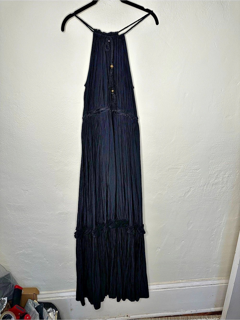Calypso St. Barth Pleated Maxi Dress Swim Coverup